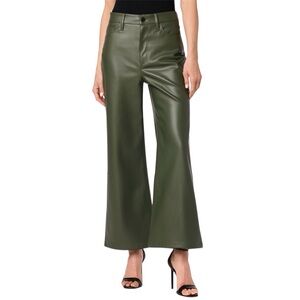 Joes Jeans Wide Leg Hunter Green Vegan Leather Ankle Jeans Size 31